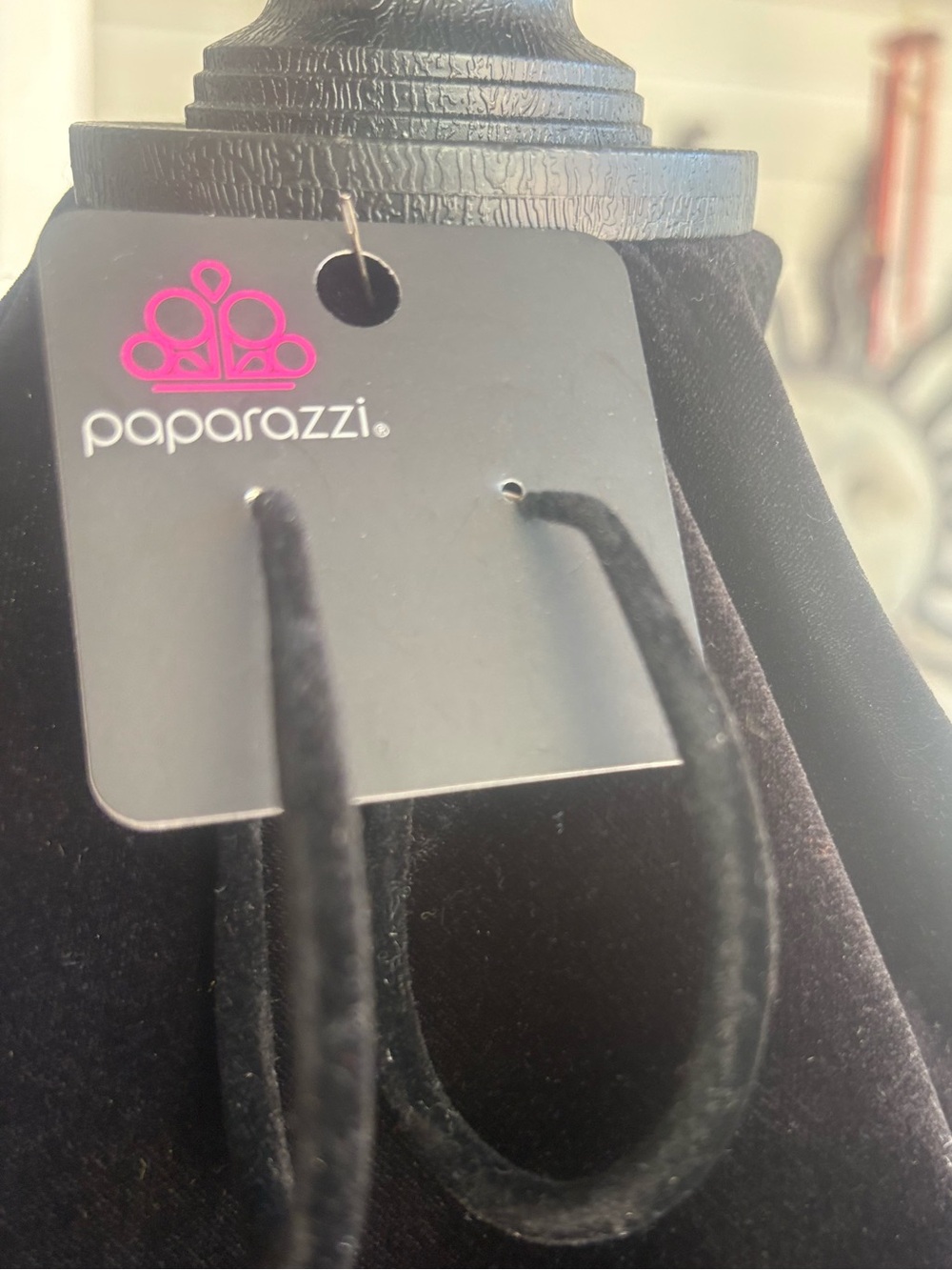 paparazzi Black Velvet Hoop Hair Accessory-B